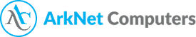 ArkNet Computers logo on black background